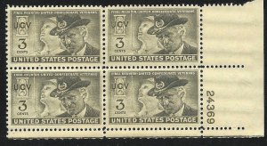 USA 1951 Scott 998 Plate Block of 4 mnh fvf