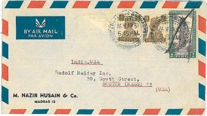 28278 - INDIA - POSTAL HISTORY: AIRMAIL COVER to USA 1951-