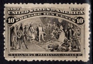 1893 US Scott #- 237 10 Cent Columbian Exposition Columbus Presenting Natives MH