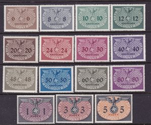 Poland, NO1-NO15, 1940 Officials, VF MNH. Scott $105