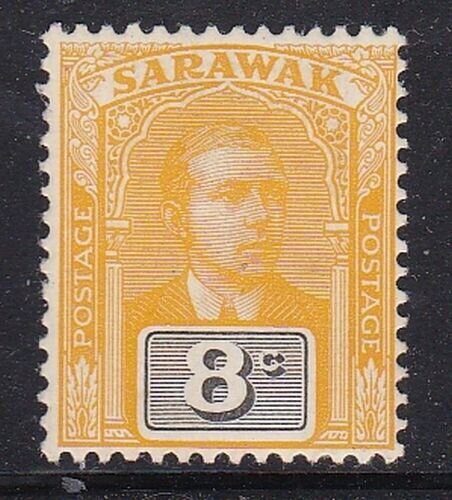 Album Treasures Sarawak  Scott # 59  8c Sir Charles Vyner Brooke   Mint Hinged