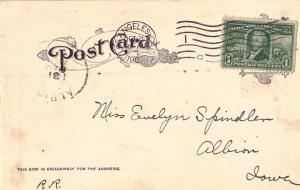 United States California Los Angeles 1904 machine  1c Louisiana Purchase PC  ...