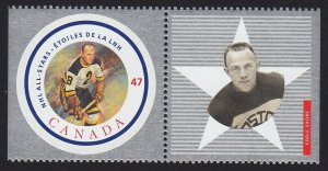 HOCKEY NHL * EDDIE SHORE * CANADA 2001 #1885c MNH Stamp w/Tab from Pane