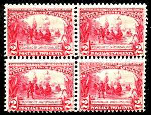 U.S. #329 MINT BLOCK OG NH