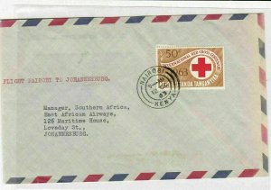 kenya uganda tanganyika 1963 air mail  stamps cover ref 20642