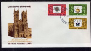 Grenada Grenadines 270-272 Queen Elizabeth II Silver Jubilee U/A FDC