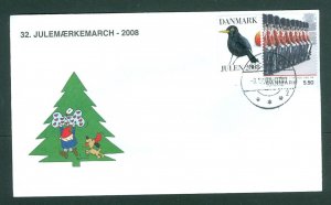 Denmark Cover. 2008. Santa.Dog. Helsing.“Christmas Seal Walk # 32 Sc# 1400. #01