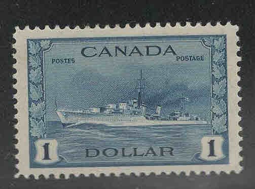 Canada Scott 262 MH*, mint hinged 1$ Naval Destroyer ship at set stamp