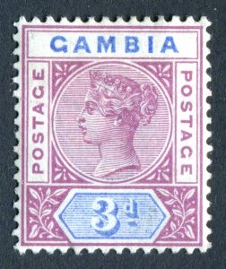 Gambia 1898 QV. 3d reddish purple & blue. Mint. LH. SG41.