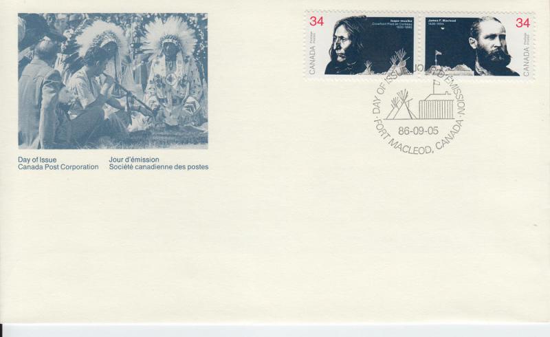 1986 Canada Frontier Peacemakers (Scott 1108-09) FDC