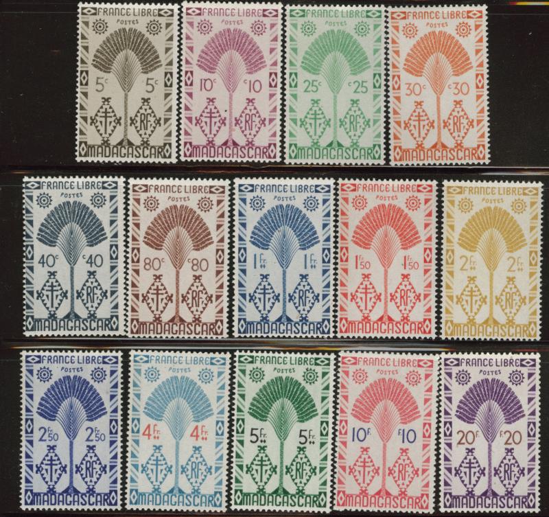 Madagascar Scott 241-254 MH* 1943 set of 14