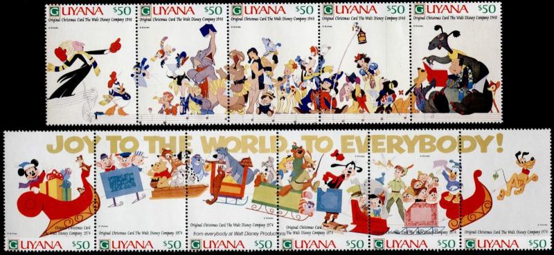 Guyana 2470-87 MNH Disney, Christmas Cards