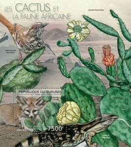 BURUNDI 2012 - Cactus and African Wildlife S/S. Official issues.