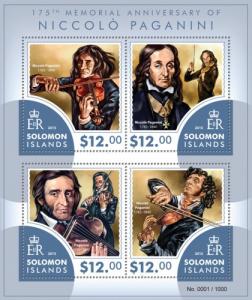 SOLOMON ISLANDS 2015 SHEET PAGANINI COMPOSERS slm15415a