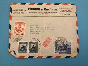 Colombia Bogota to England Air Mail 1951 Stamp Cover R42937