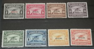 Ecuador 1929 Airmail overprinted oficial complete MH set catalogue value 180$