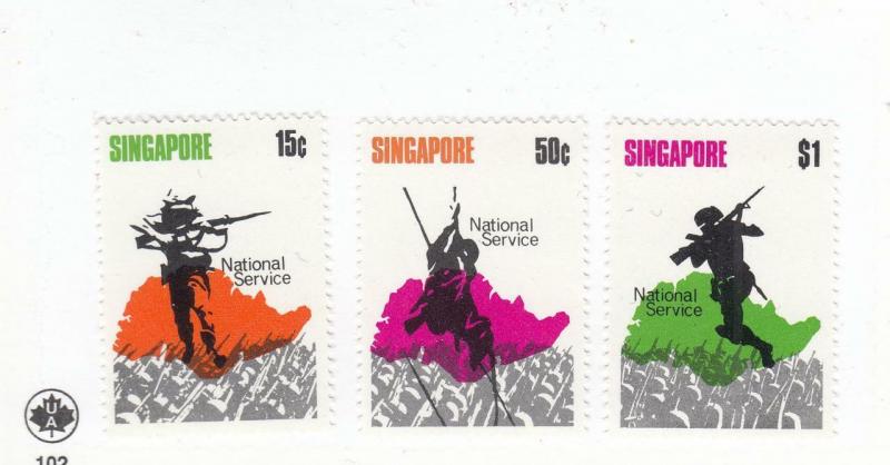 SINGAPORE # 119-121 VF-MH NATIONAL SERVICE CAT VALUE $13.75