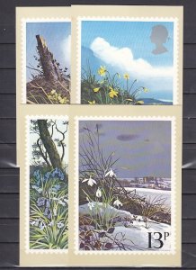 Great Britain, Scott cat. 855-858. Spring Flowers issue. Agency Post Cards. ^