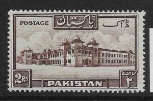 PAKISTAN SG39 1949 2r CHOCOLATE p14 MTD MINT