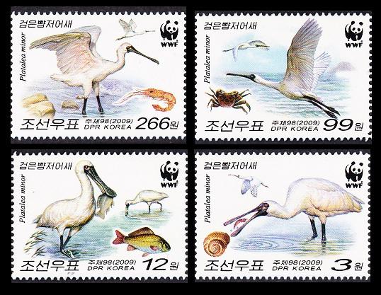 North Korea WWF Black-faced Spoonbill 4v SG#N4881b/d SC#4875a-d MI#5495-98