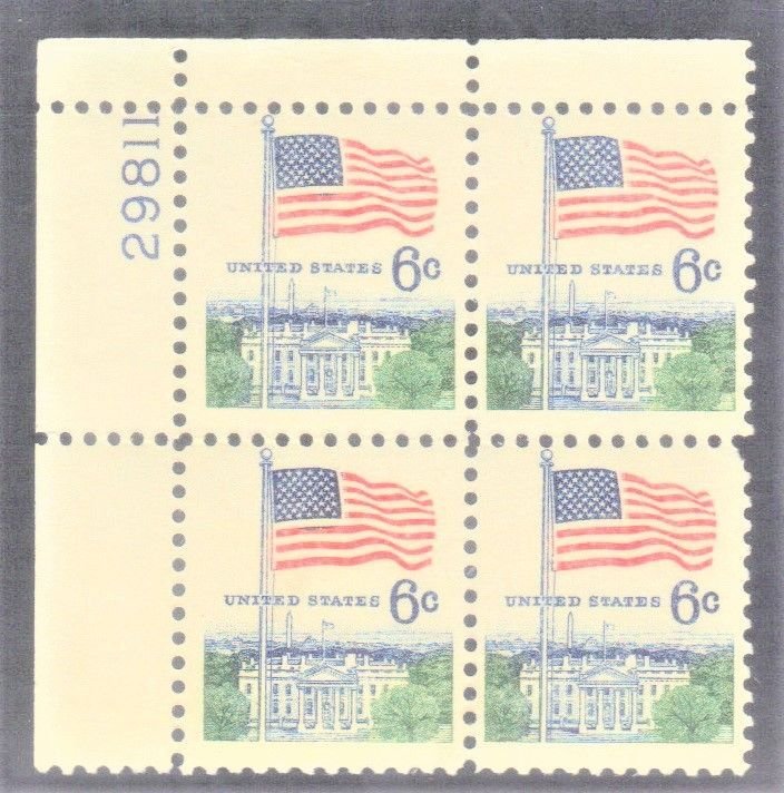 USA SCOTT #1338 MNH PLATE BLK 1968  6c