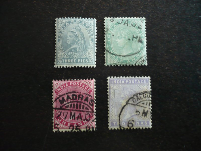 Stamps - India - Scott# 55-58 - Mint Hinged & Used Part Set of 4 Stamps