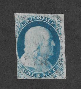 7 Used 1c. Washington, Type II, scv: $135, Free, Insured Shipping