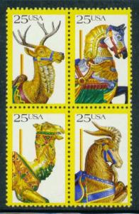 2390-2393 25c Animals Fine MNH Zip Blk/4 UR F13727