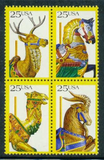 2390-2393 25c Animals Fine MNH Zip Blk/4 UR F13727