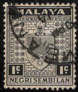 MALAYA Negri Sembilan Scott 21 Used coat of arms stamp