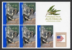 Australia SG2640b 2006 Greeting from Australia S-A Pane with Washington opt U/M