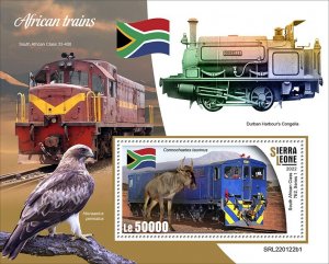 SIERRA LEONE - 2022 - African Trains - Perf Souv Sheet #1 - Mint Never Hinged