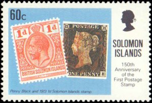 Solomon Islands #673-677, Complete Set(5), 1990, Stamp on Stamp, Never Hinged