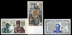 France, 1950-Present #1260-1262 (YT 1616-1618) Cat€77, 1969 Historic People...