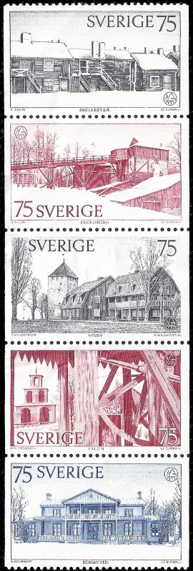 Sweden 1975 Sc 1128a bklt pane MNH wrinkled paper