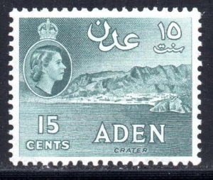 Aden - 1959 QEII 15c greenish grey MH* SG 53