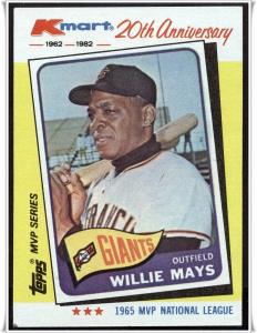 1982 K-Mart 20th Anniversary #8	Willie Mays: 65 NL MVP