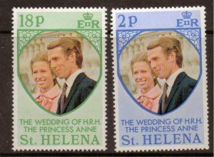 ST.HELENA SG295/6 1973  ROYAL WEDDING  MNH