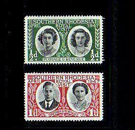 SOUTHERN RHODESIA - 1947 - KG VI - ROYAL FAMILY - VISIT - 2 X MINT - MNH SET!