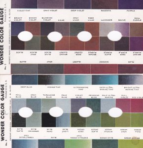 Wonder Color Gauge, Complete set of 5 Cards