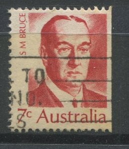 Australia Sc#517 Used, 7c dk red, Famous Australians (4th series) (1972)