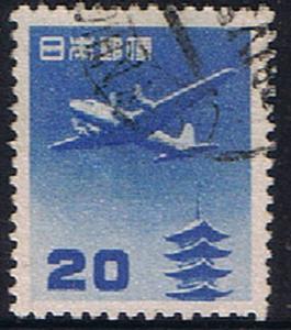 Japan Airmail Plane over Pagoda Redrawn SC C26