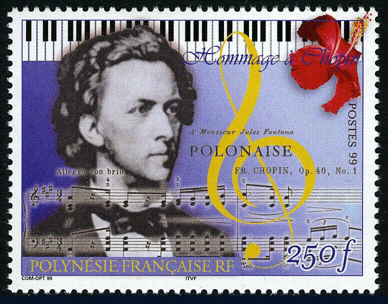 French Polynesia 762, MNH. Frederic Chopin, Composer, 1999