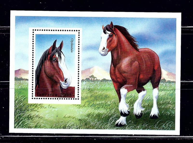 Tanzania 1431 MNH 1995 Horses Souvenir sheet