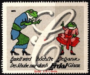 Vintage Germany Poster Erdal ABC Letter Series Frogs The Highest Level Legacy