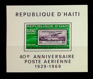 HAITI Sc C373 NH SOUVENIR SHEET OF 1969 - STAMPS-ON-STAMPS