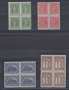 ARGENTINA 1926 UNADOPTED DESIGNS Sc 358-361 BLOCKS OF 4 & PHOTO USED FOR DESIGN! 