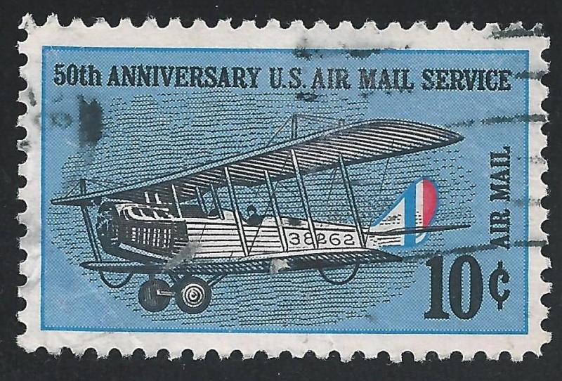 US #C74 10c 50th Anniversary of  Air Mail Service - Curtiss Jenny