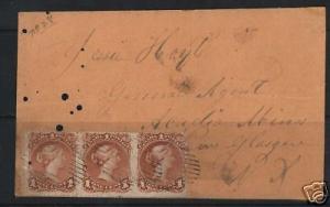 Canada #22 Strip Of 3 On Cover **With AIEP Cert.**