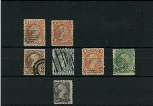 LARGE QUEEN LOT seven stamps used Canada 